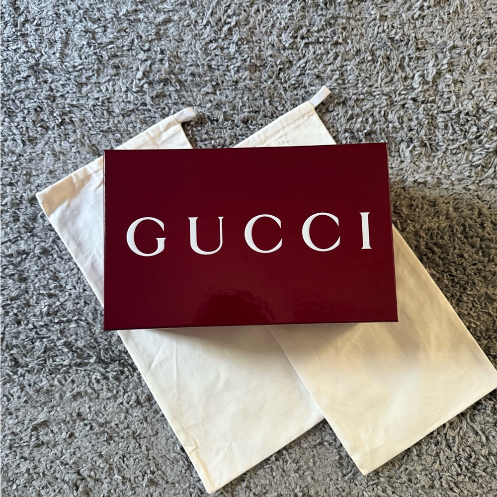 Gucci - Empty Maroon Shoe Box with Dust Bags